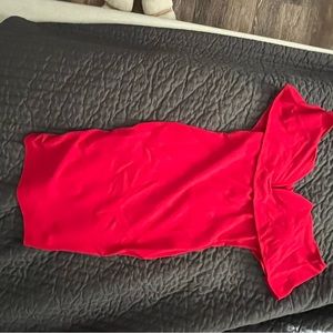 Red Strapless Bodycon Dress